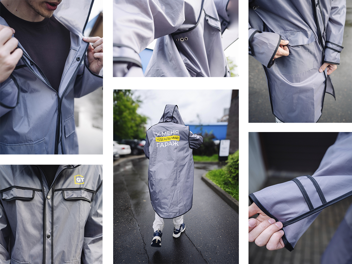 Плащ-дождевик oversize с карманами