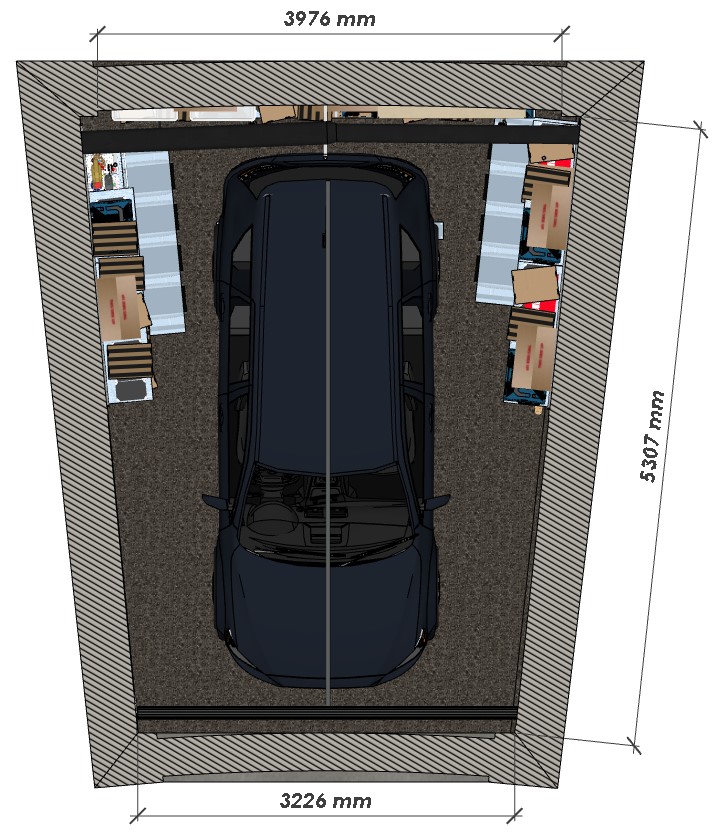 дизайн-проект отделки гаража в многоуровневом паркинге