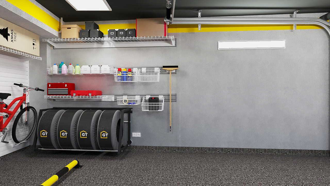 дизайн-проект отделки гаража в многоуровневом паркинге с направляющими TekTrak  4