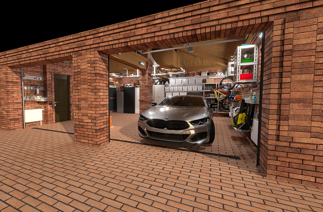 Дизайн-проект обустройства гаража системой хранения GT на направляющих TekTrak