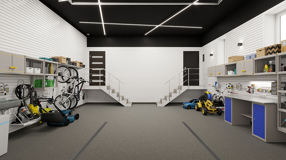 дизайн-проект отделки гаража на 2 машины при коттедже от ГаражТек 3