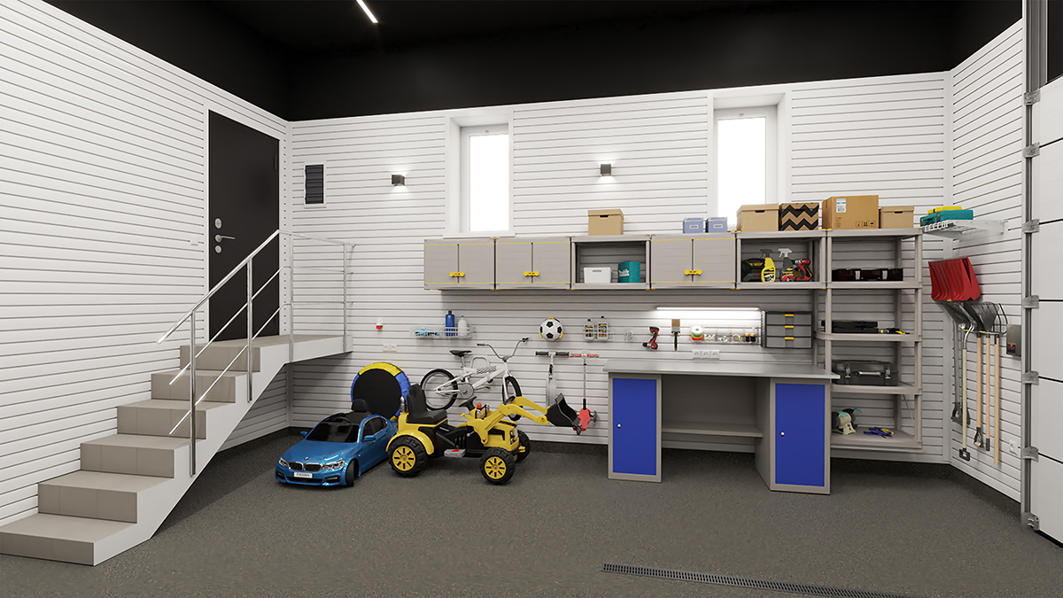 дизайн-проект отделки гаража на 2 машины при коттедже от ГаражТек 1