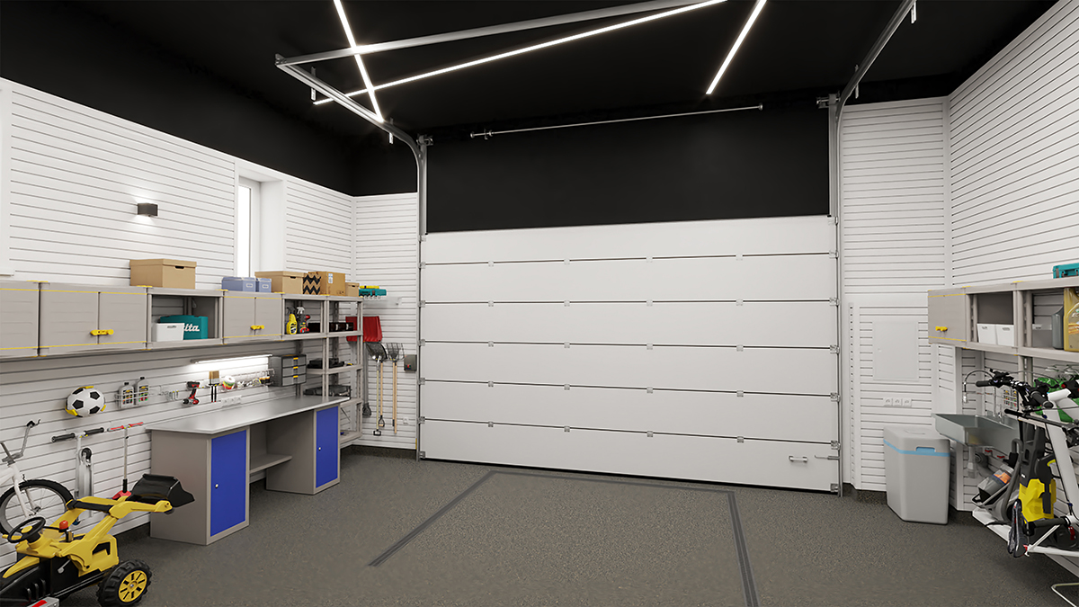 дизайн-проект отделки гаража на 2 машины при коттедже от ГаражТек 2