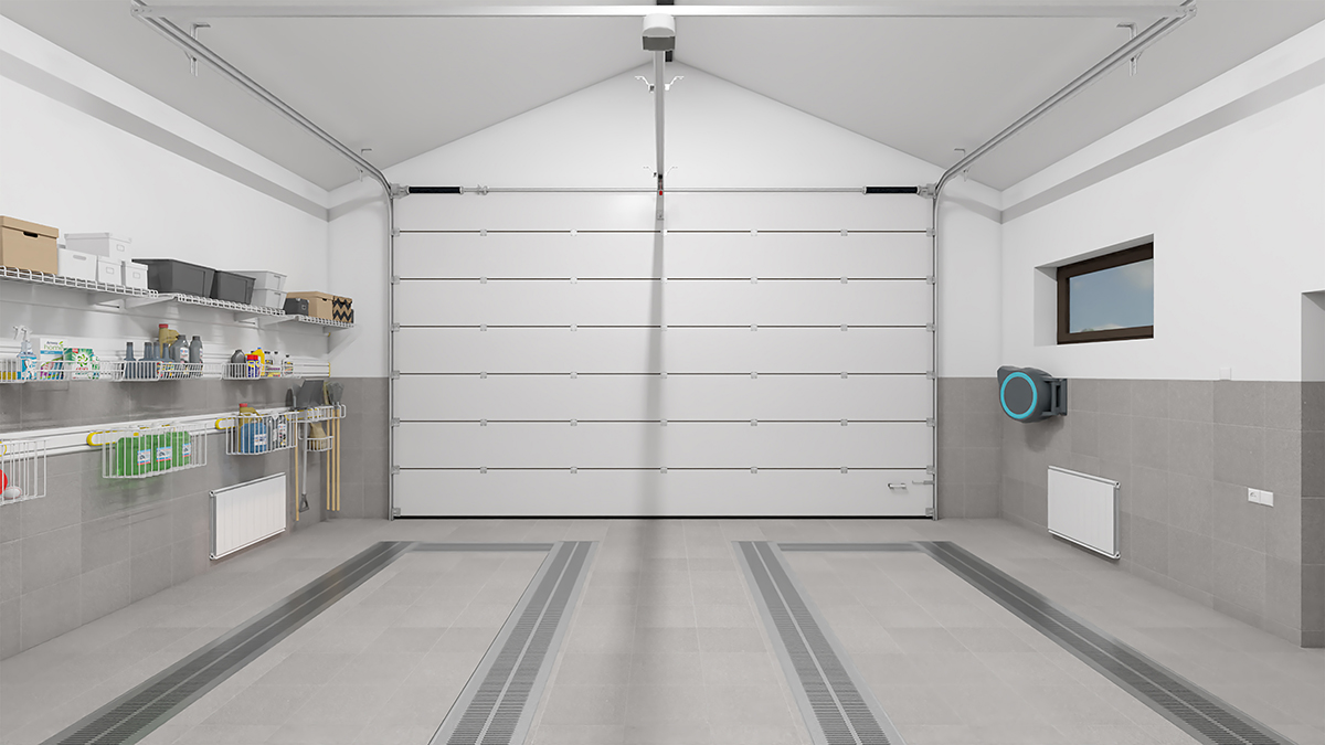 гараж с системой хранения на направляющих TekTrak с открытым типом, без шкафов 2