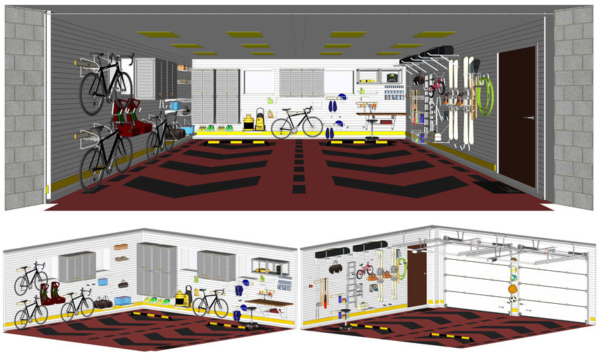 3 d визуализация будущего проекта гаража
