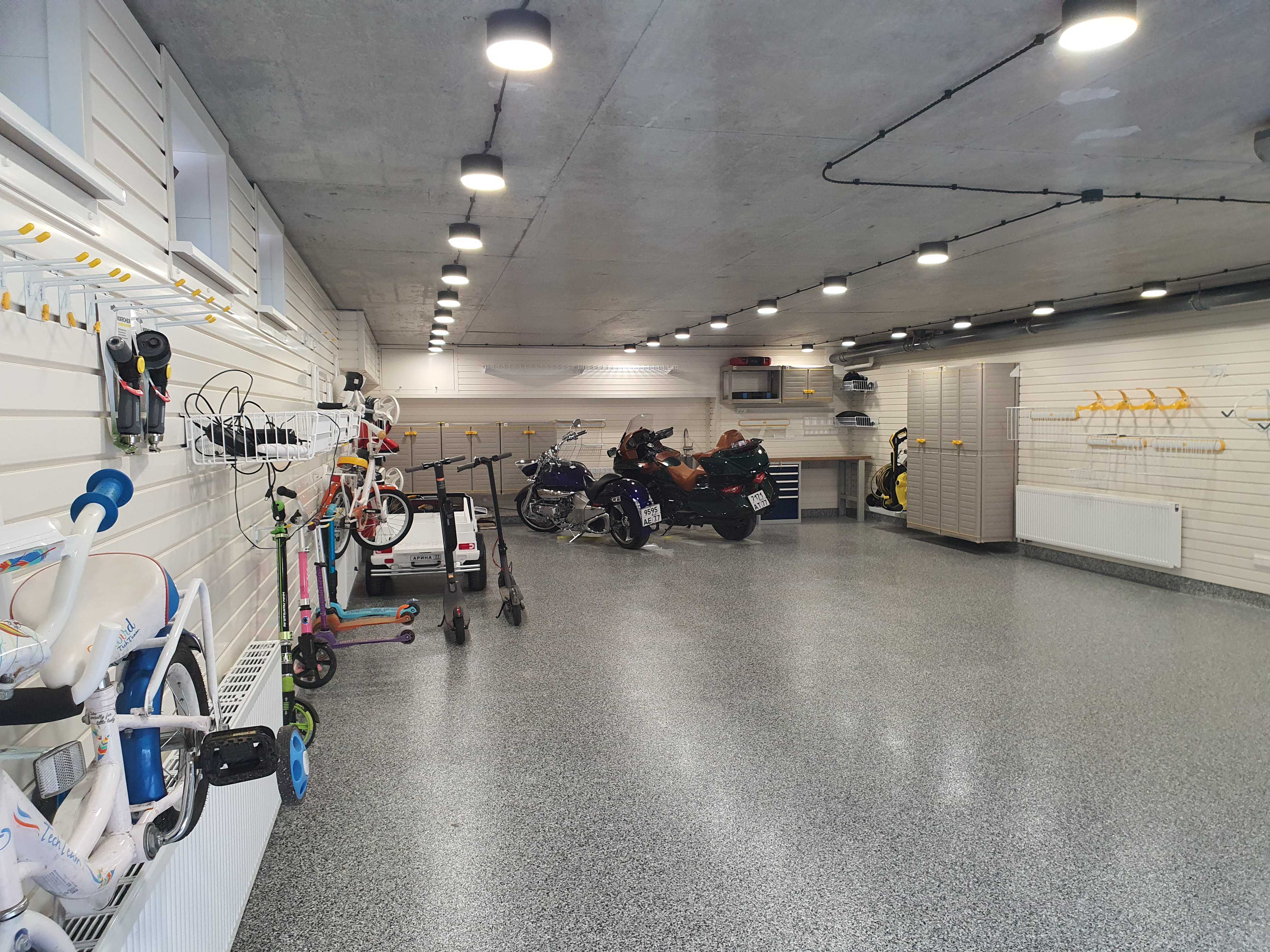 Обустройство под ключ гаража 90 квадратных метров в таунхаусе (после обустройства)